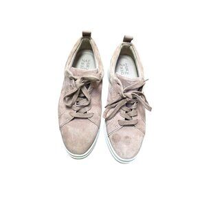 Naturalizer Yarina Women's Taupe Suede Sneakers Metallic Heel Accents Size 9